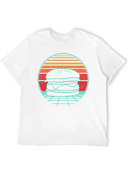 Retro Burger T-Shirt - Synthwave Design