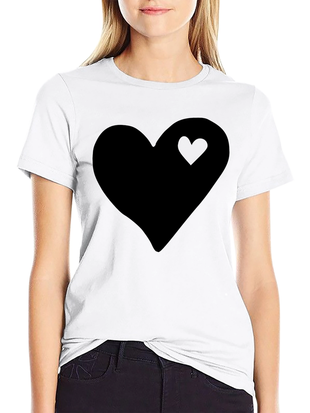 Black Heart Graphic Tee - Stylish Mens Casual Shirt