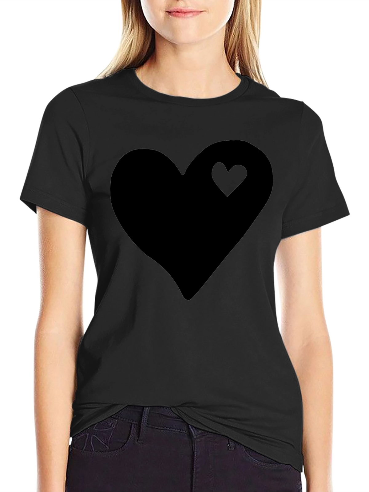 Black Heart Graphic Tee - Stylish Mens Casual Shirt