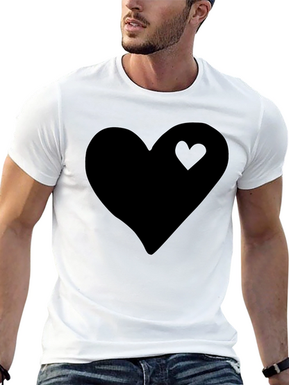 Black Heart Graphic Tee - Stylish Mens Casual Shirt