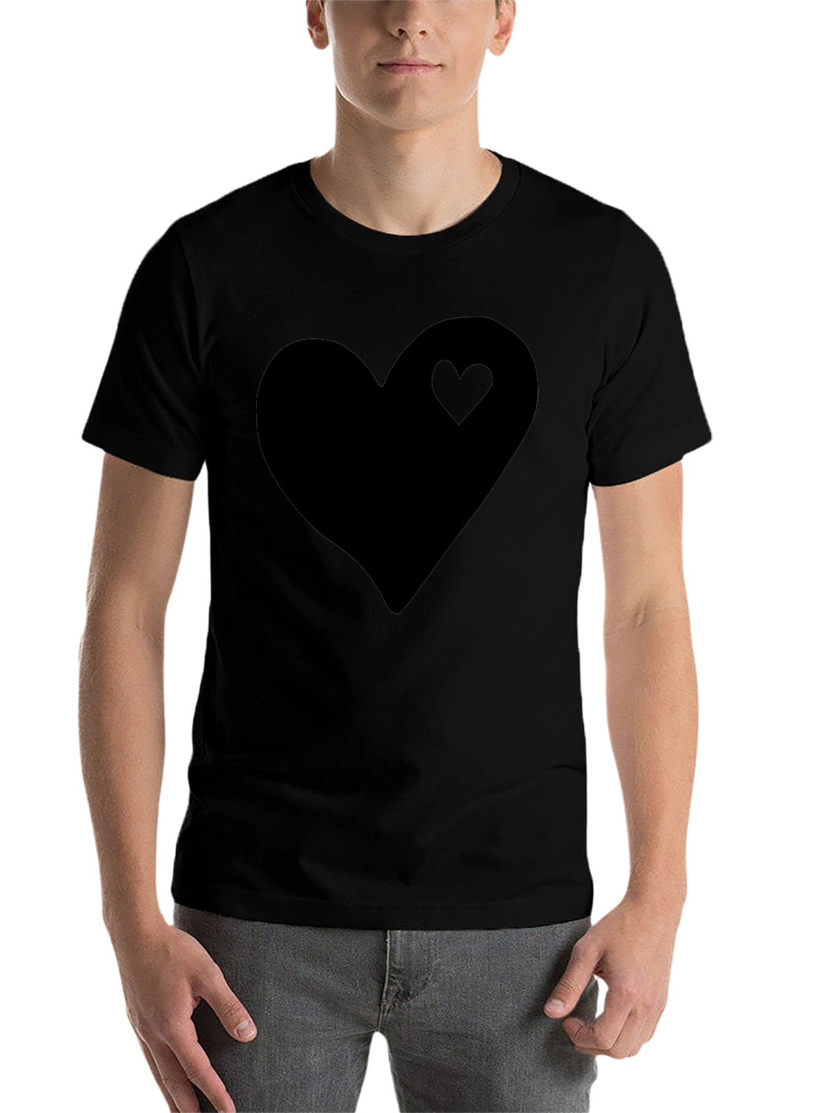 Black Heart Graphic Tee - Stylish Mens Casual Shirt