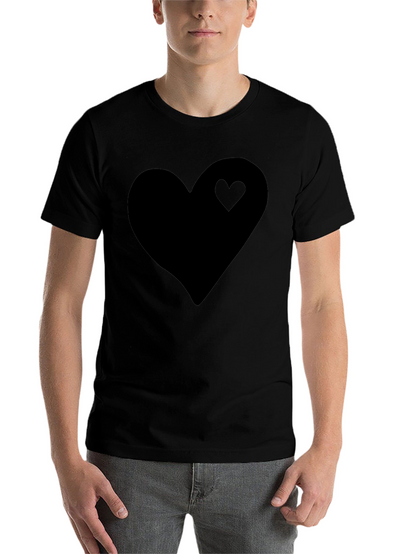 Black Heart Graphic Tee - Stylish Mens Casual Shirt