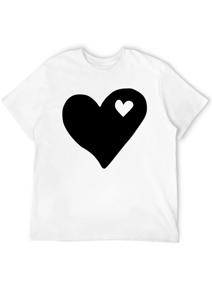 Black Heart Graphic Tee - Stylish Mens Casual Shirt