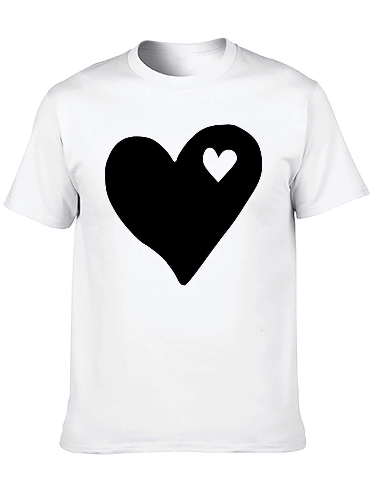 Black Heart Graphic Tee - Stylish Mens Casual Shirt