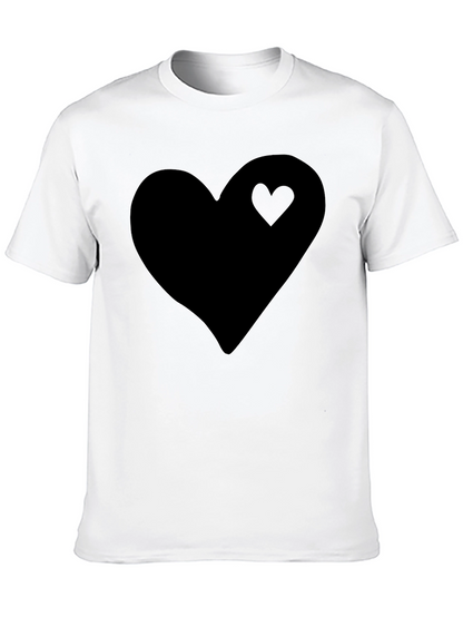 Black Heart Graphic Tee - Stylish Mens Casual Shirt