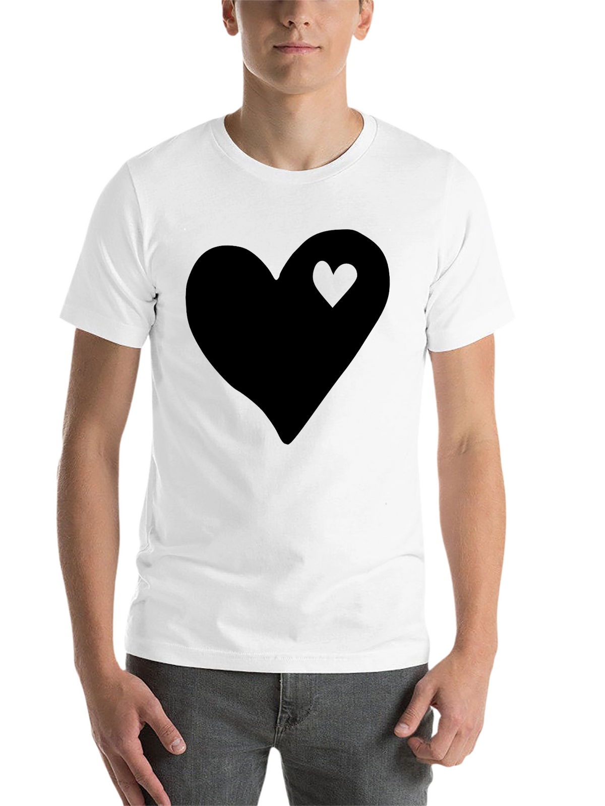 Black Heart Graphic Tee - Stylish Mens Casual Shirt