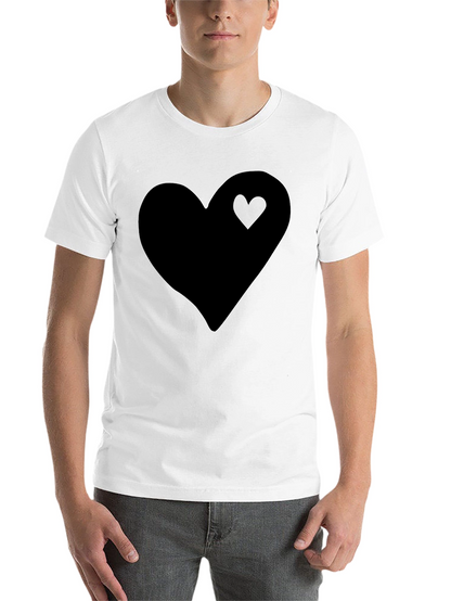 Black Heart Graphic Tee - Stylish Mens Casual Shirt