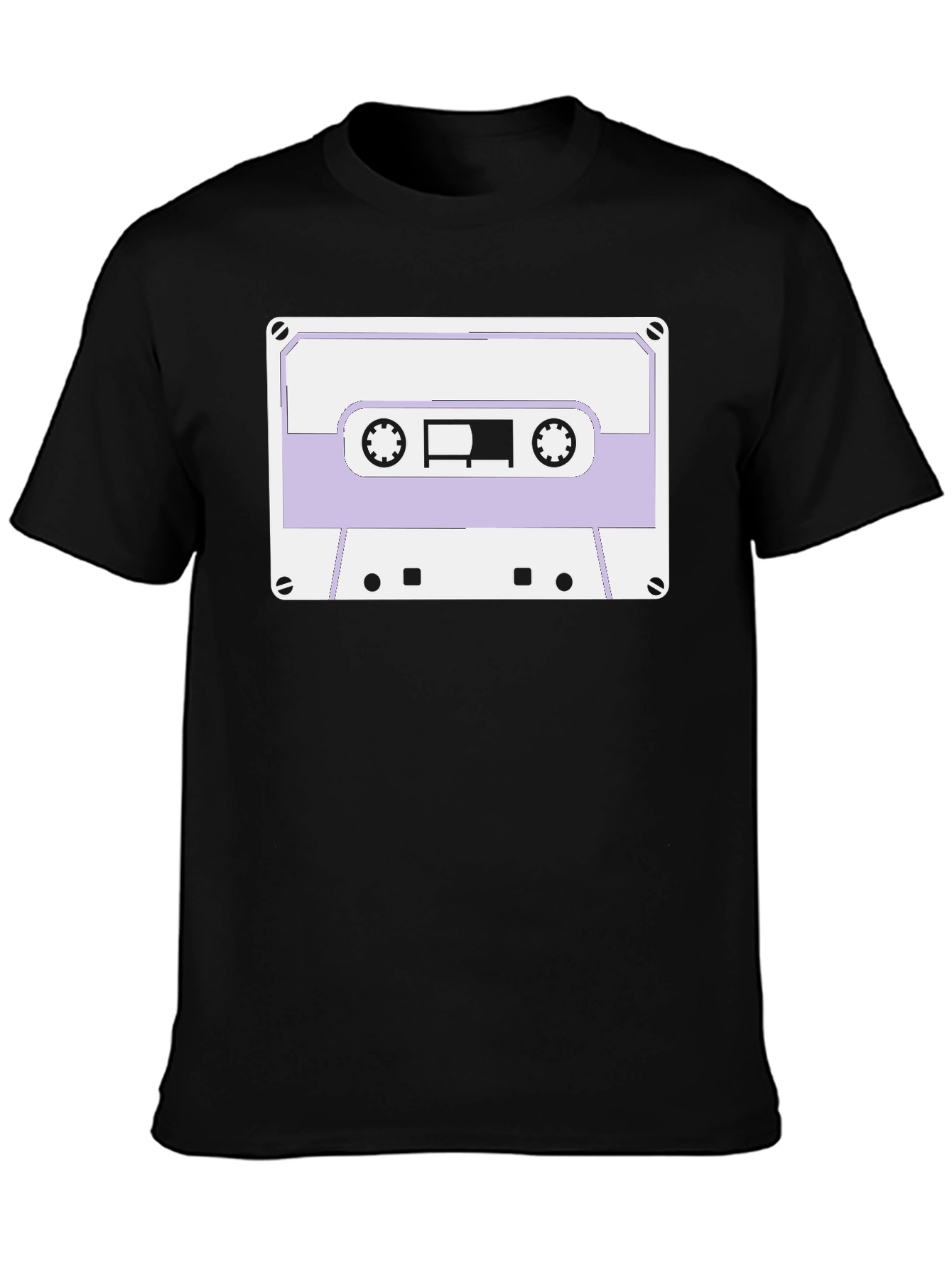 Retro Cassette Tape Graphic Tee - Black