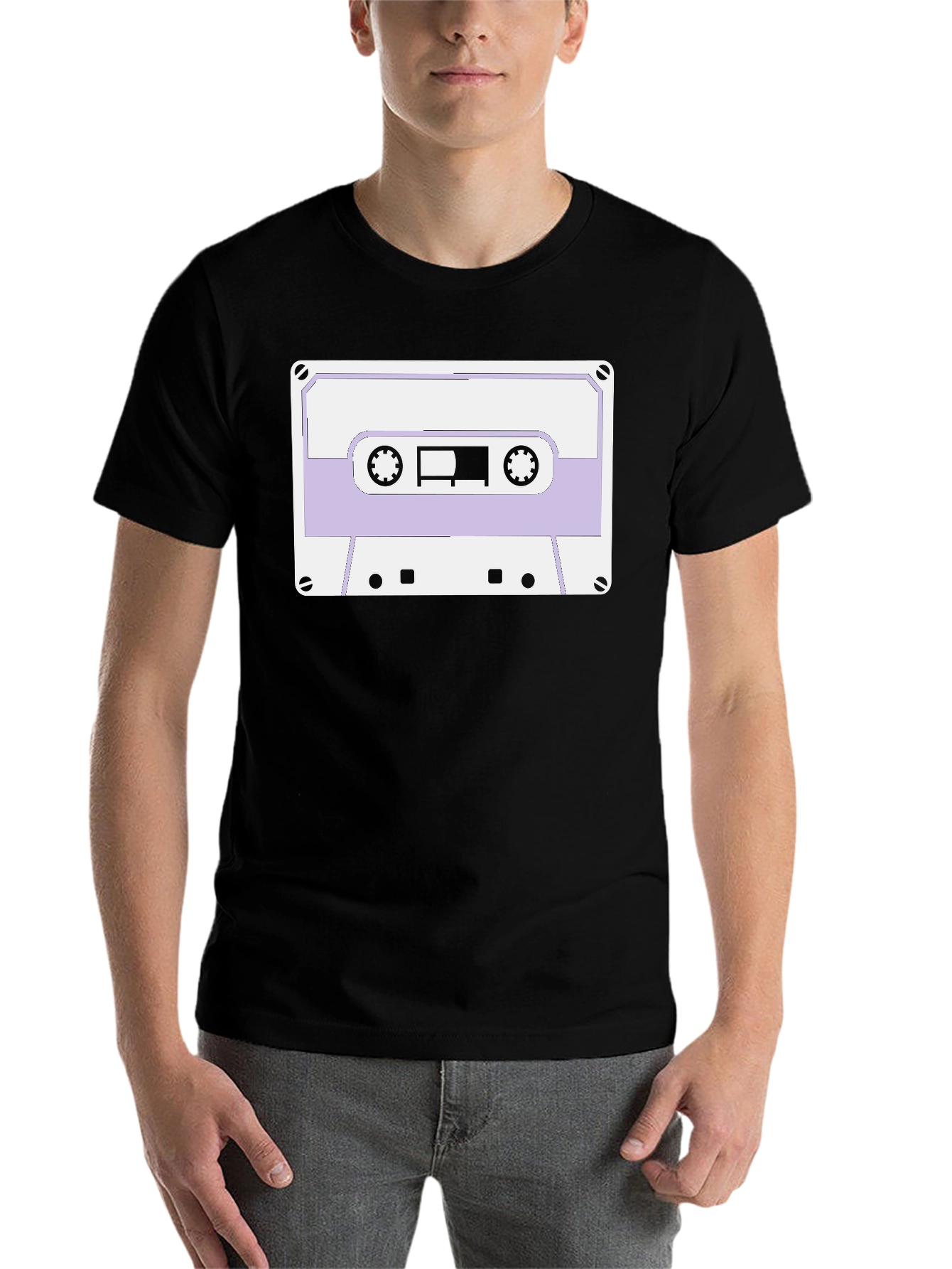 Retro Cassette Tape Graphic Tee - Black