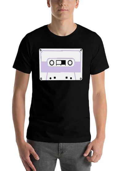 Retro Cassette Tape Graphic Tee - Black
