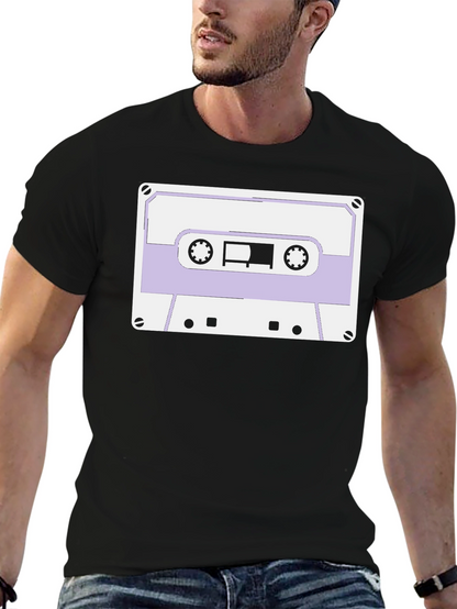 Retro Cassette Tape Graphic Tee - Black