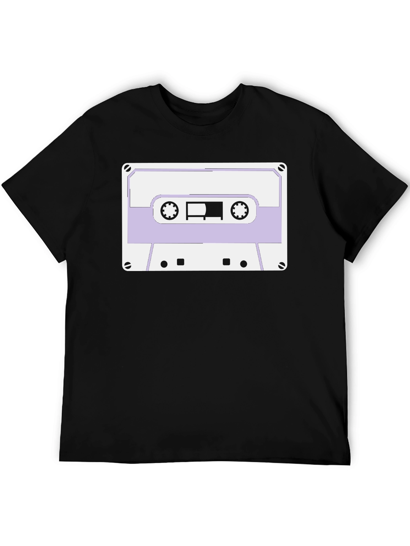Retro Cassette Tape Graphic Tee - Black
