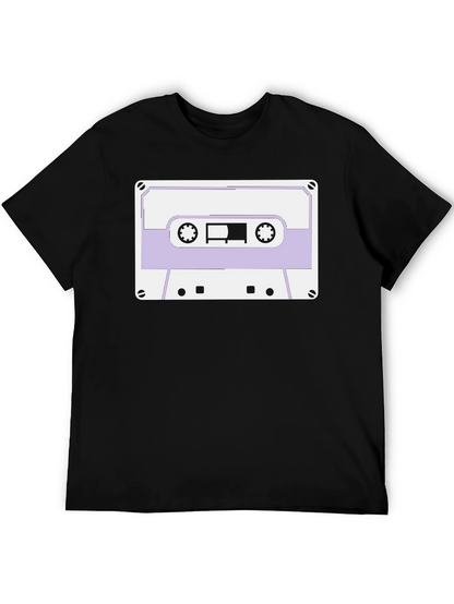 Retro Cassette Tape Graphic Tee - Black