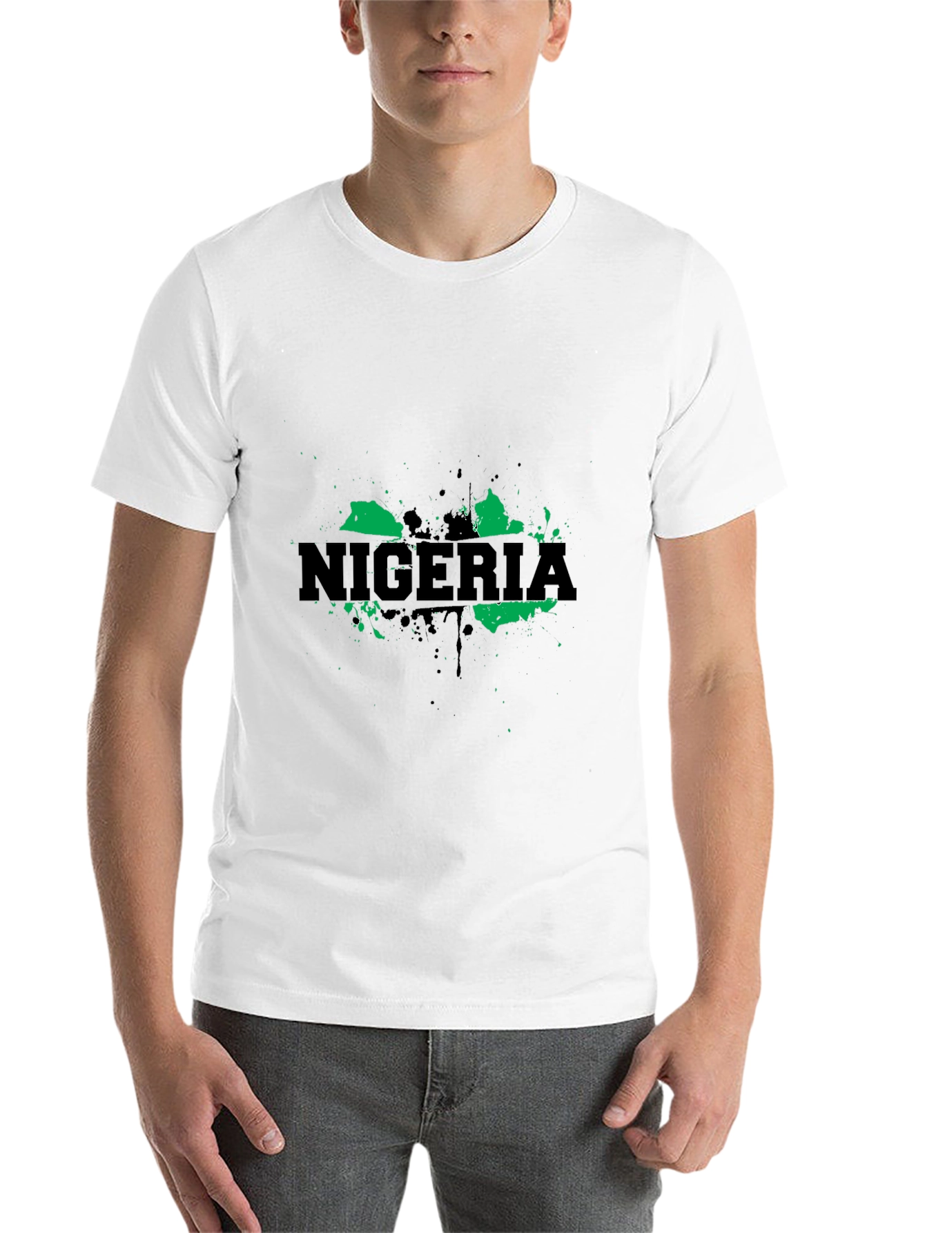Nigeria Map T-Shirt - Green and Black Graphic Tee