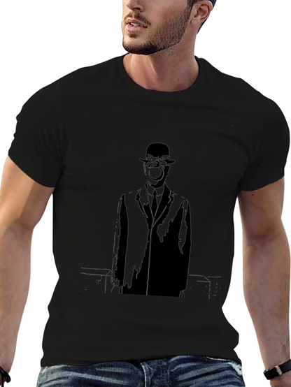 Artistic Black Apple Man Graphic Tee