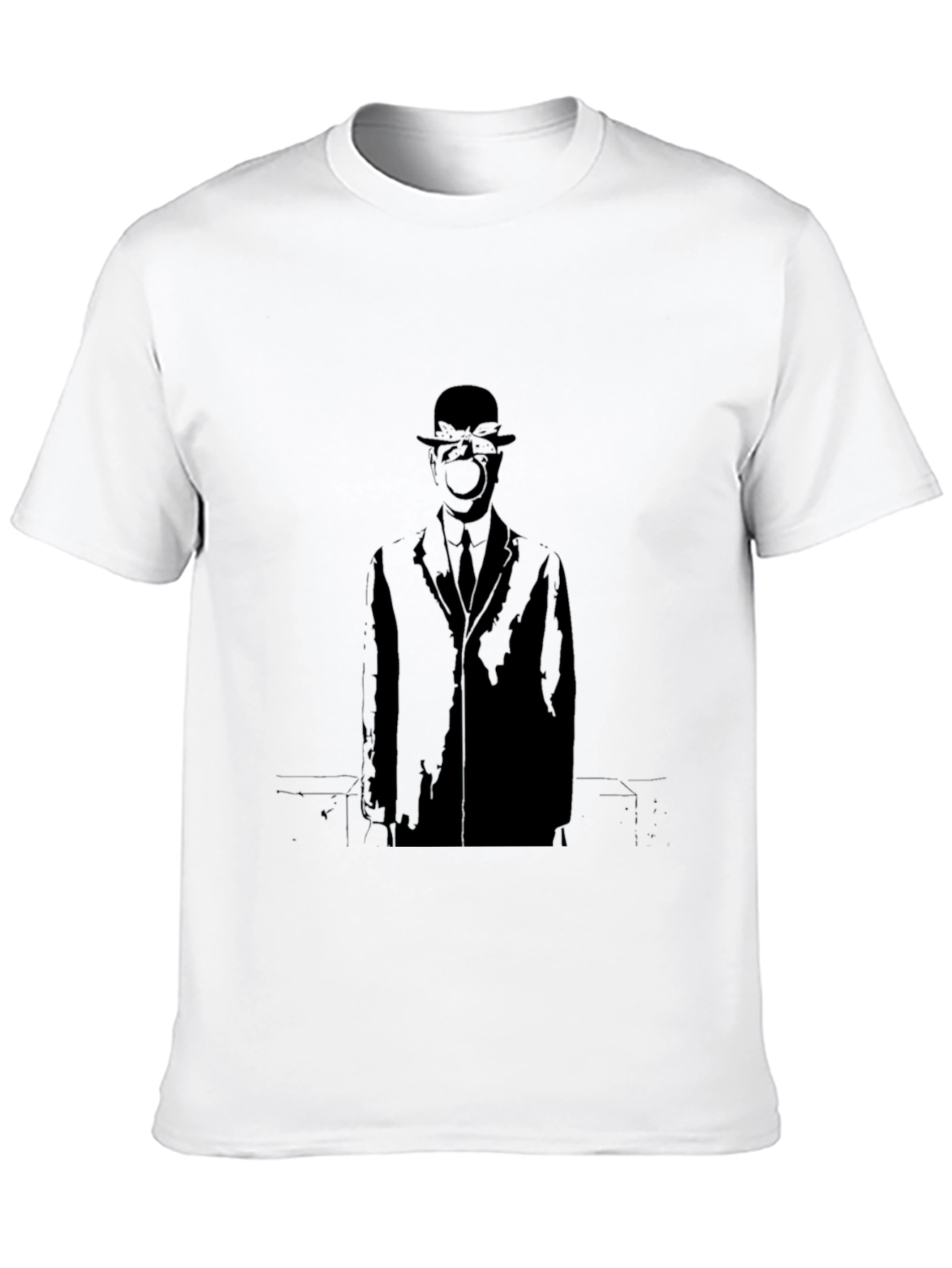 Artistic Black Apple Man Graphic Tee