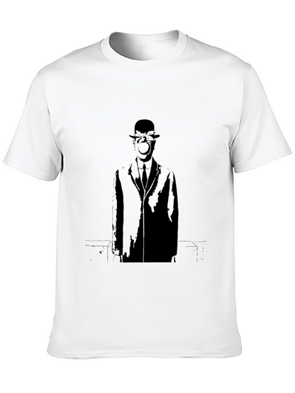 Artistic Black Apple Man Graphic Tee