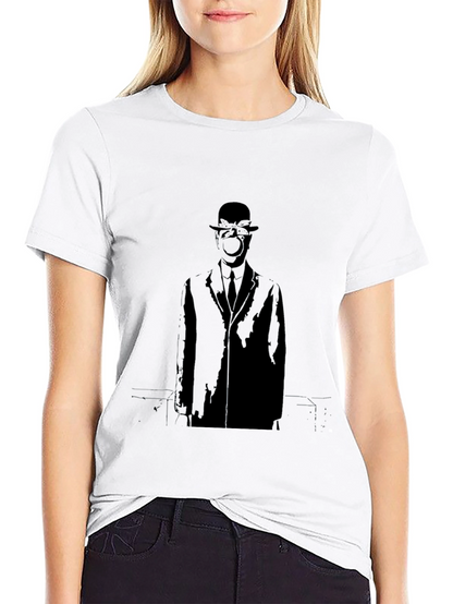 Artistic Black Apple Man Graphic Tee
