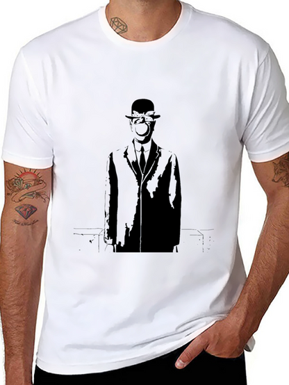 Artistic Black Apple Man Graphic Tee