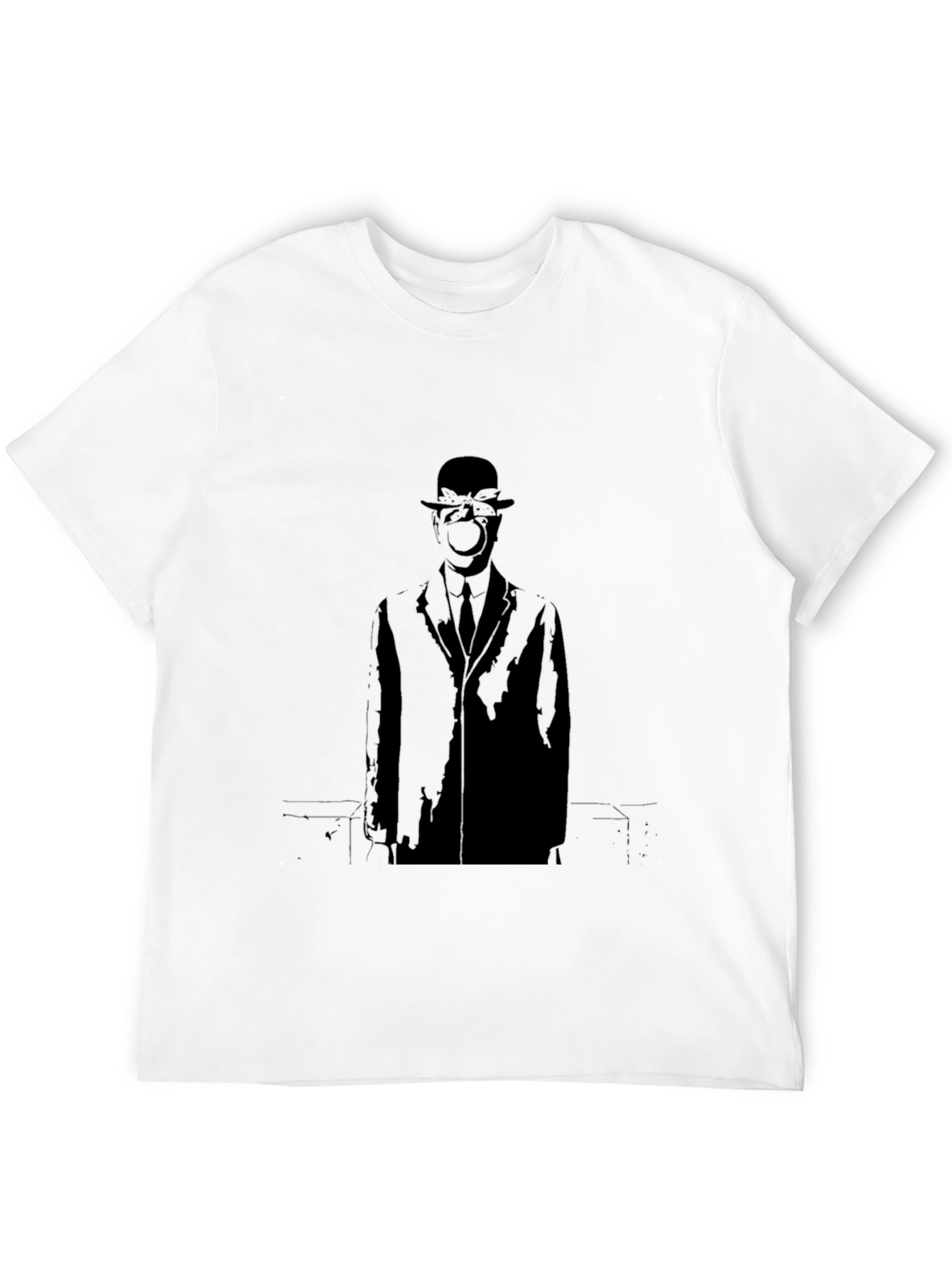 Artistic Black Apple Man Graphic Tee