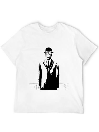 Artistic Black Apple Man Graphic Tee
