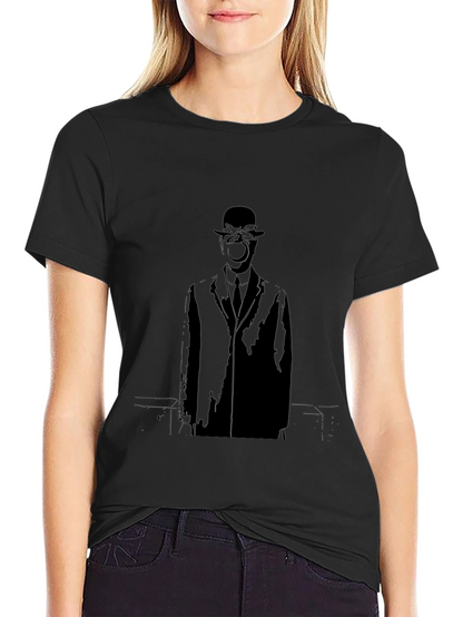 Artistic Black Apple Man Graphic Tee