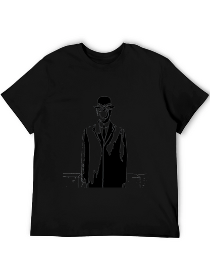 Artistic Black Apple Man Graphic Tee