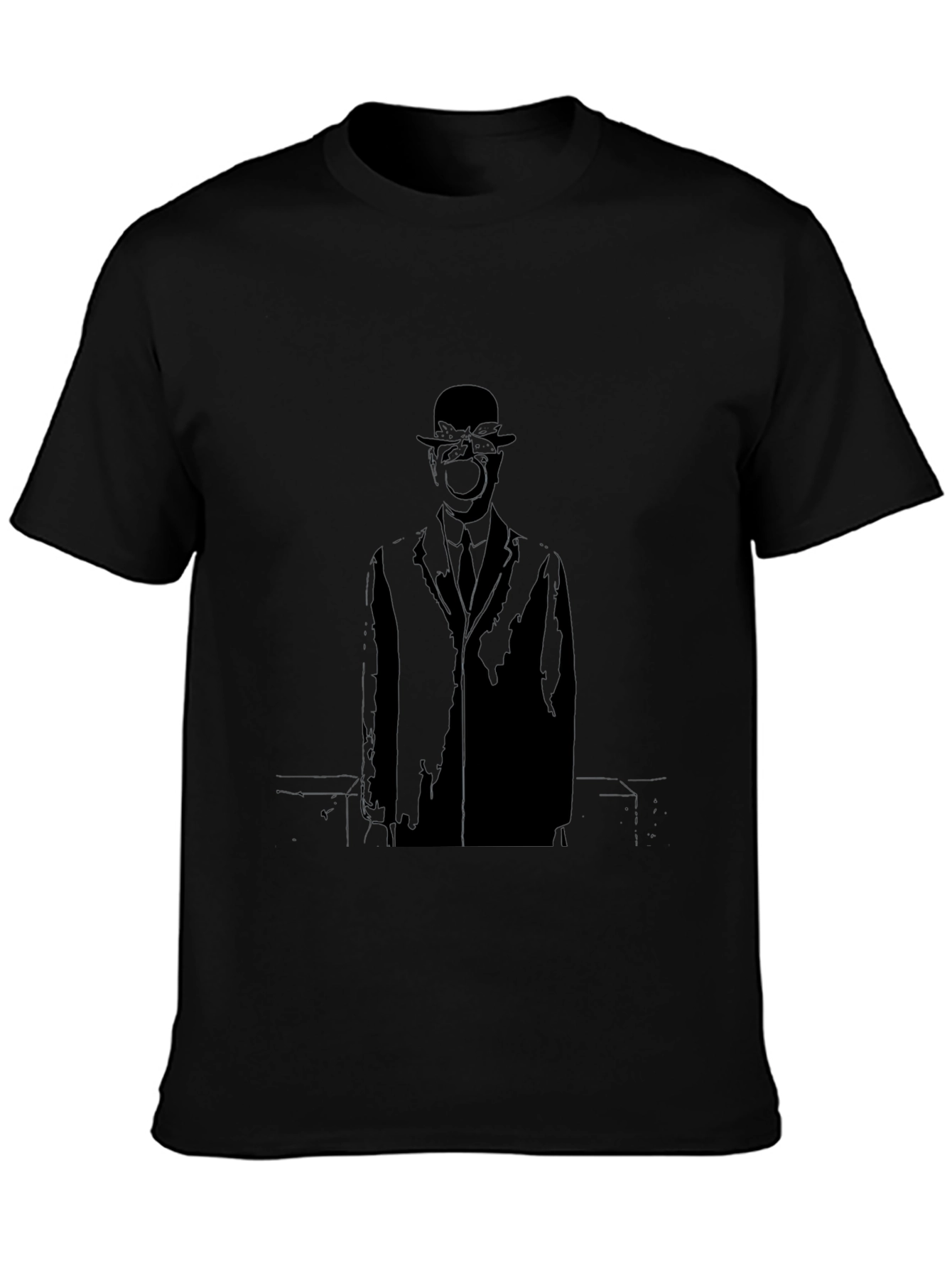 Artistic Black Apple Man Graphic Tee