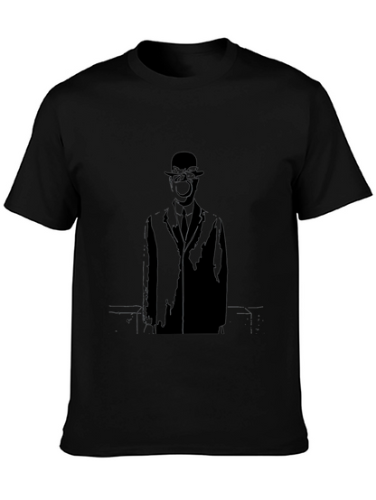 Artistic Black Apple Man Graphic Tee