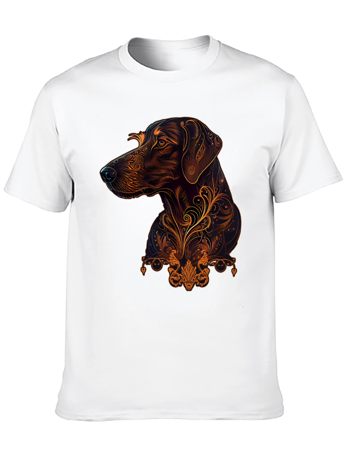Dog Art Graphic Black T-Shirt