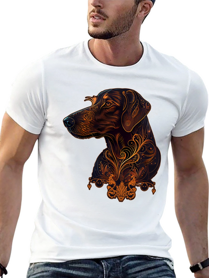 Dog Art Graphic Black T-Shirt