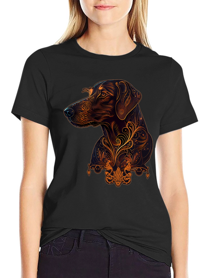Dog Art Graphic Black T-Shirt