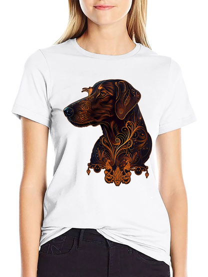Dog Art Graphic Black T-Shirt