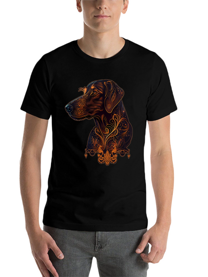 Dog Art Graphic Black T-Shirt