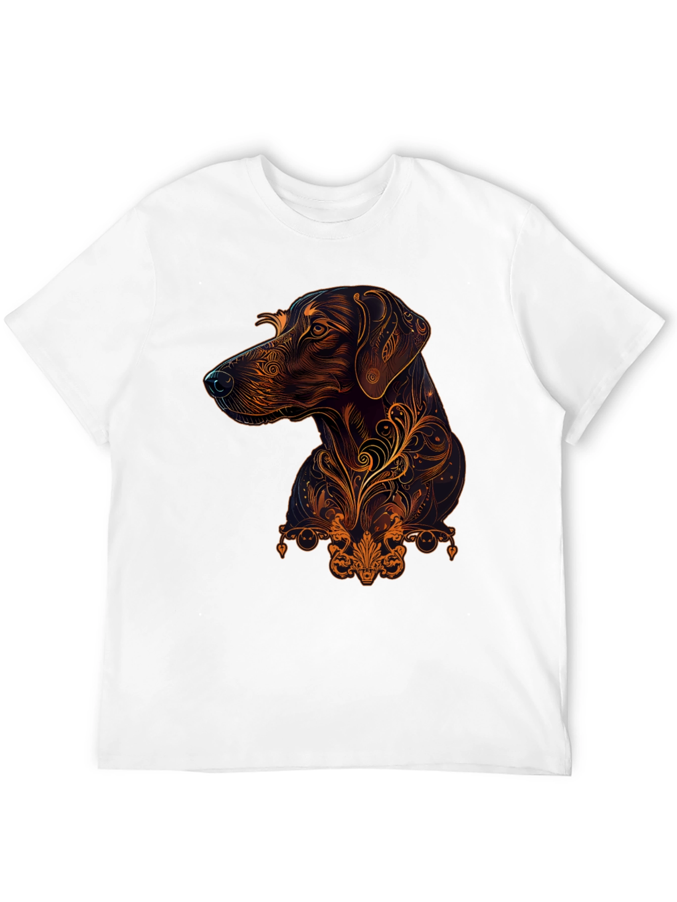 Dog Art Graphic Black T-Shirt