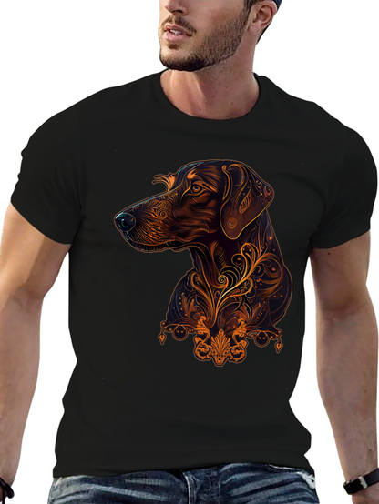 Dog Art Graphic Black T-Shirt