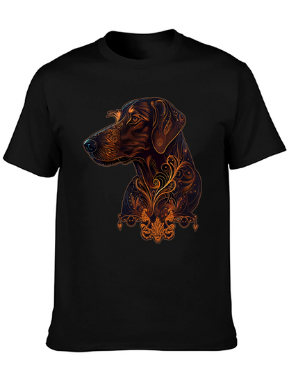 Dog Art Graphic Black T-Shirt