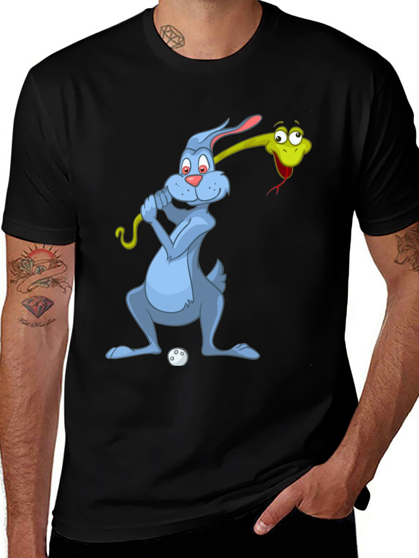 Golfing Rabbit & Snake Tee