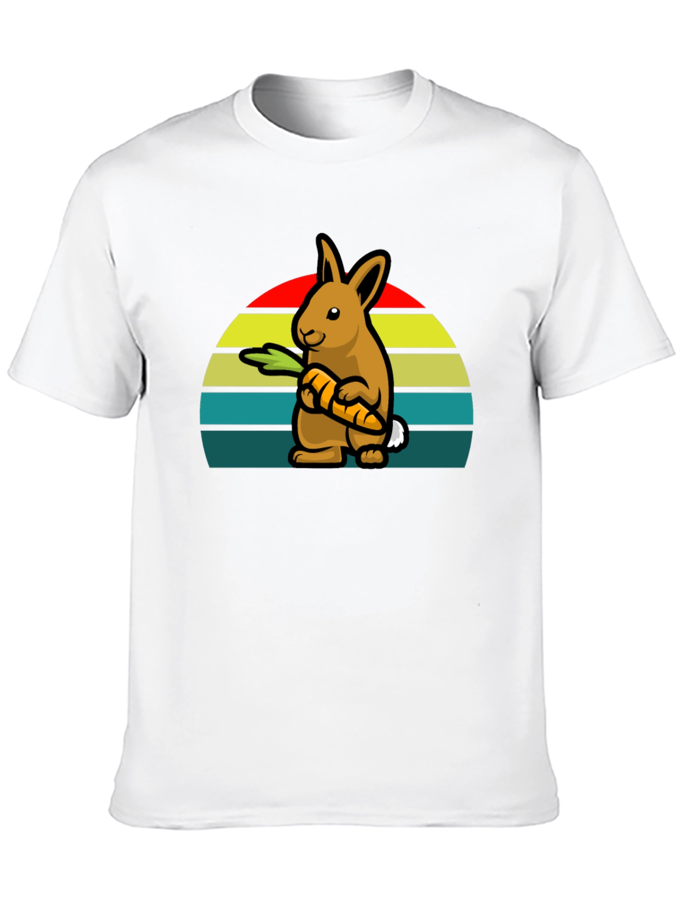 Retro Rabbit with Carrot T-Shirt - Cute Graphic Tee