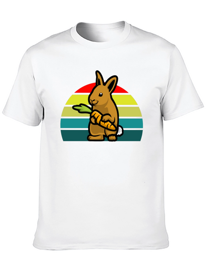 Retro Rabbit with Carrot T-Shirt - Cute Graphic Tee