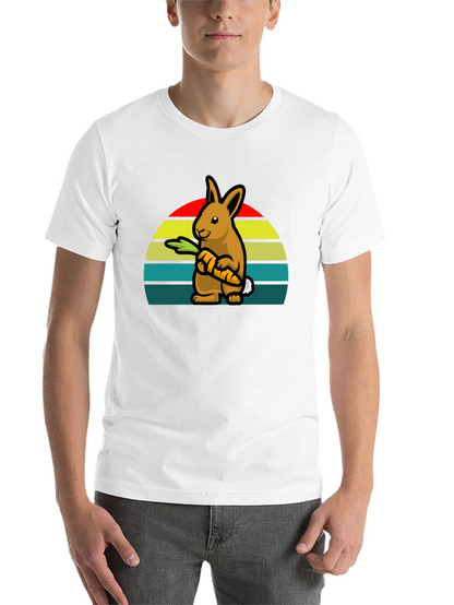 Retro Rabbit with Carrot T-Shirt - Cute Graphic Tee