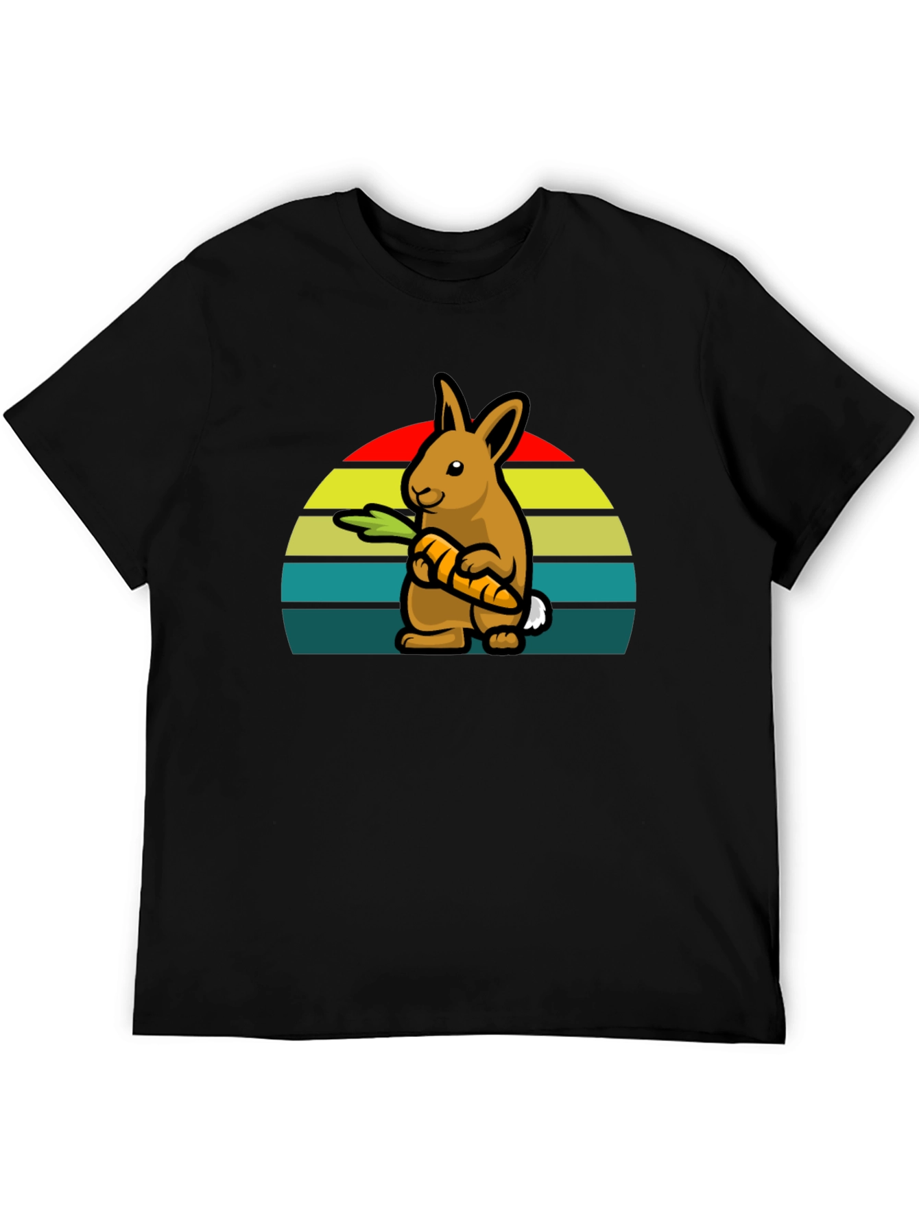 Retro Rabbit with Carrot T-Shirt - Cute Graphic Tee
