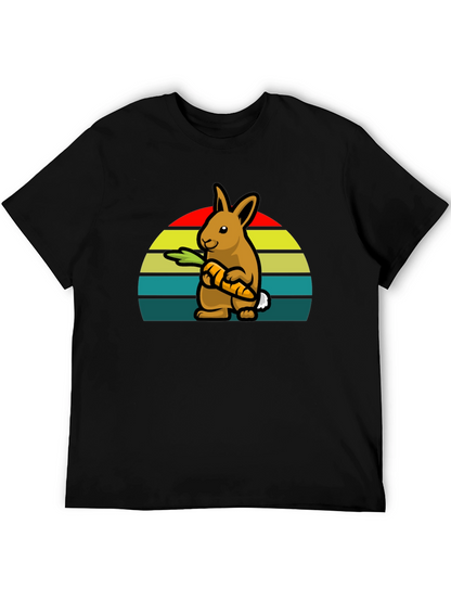 Retro Rabbit with Carrot T-Shirt - Cute Graphic Tee