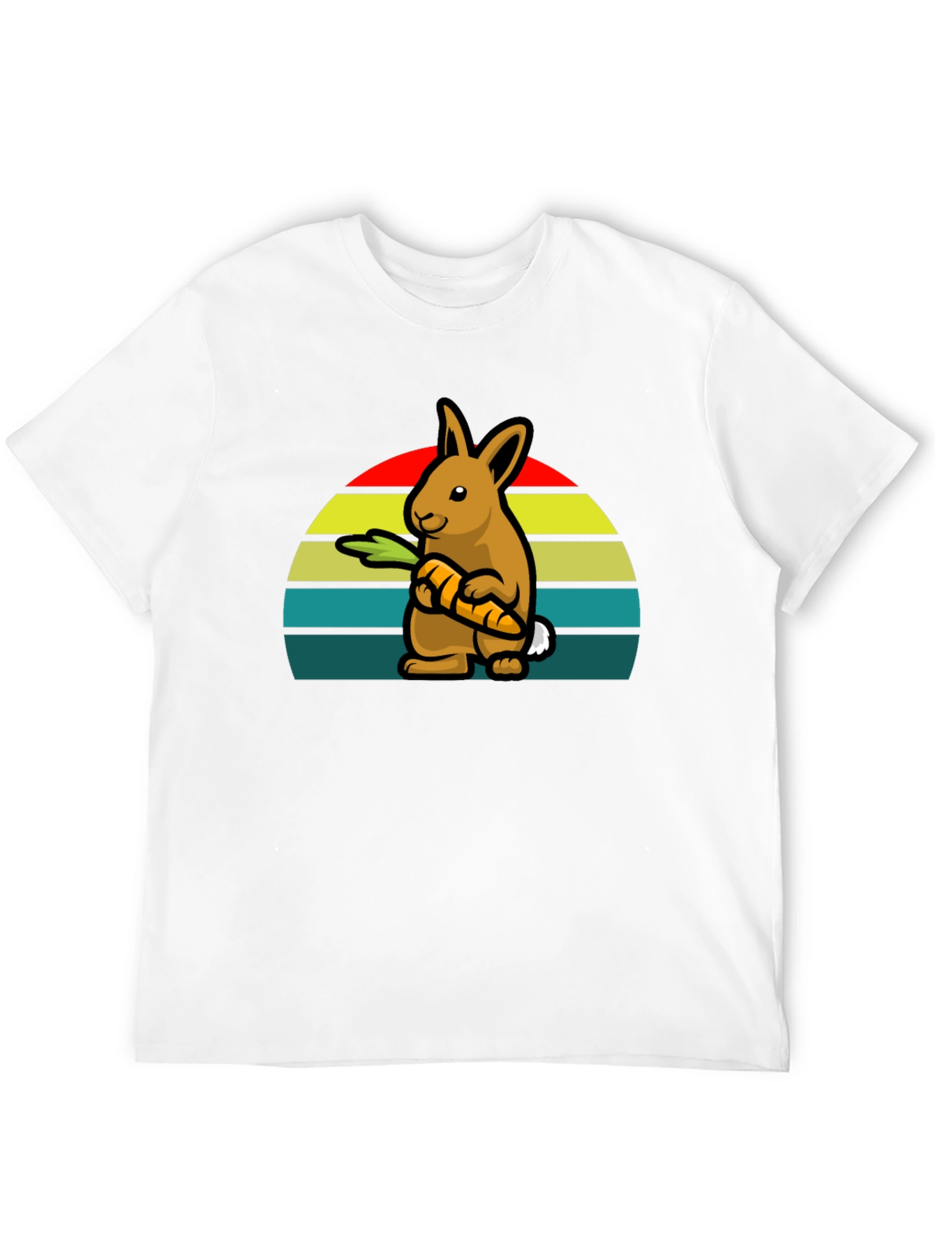 Retro Rabbit with Carrot T-Shirt - Cute Graphic Tee