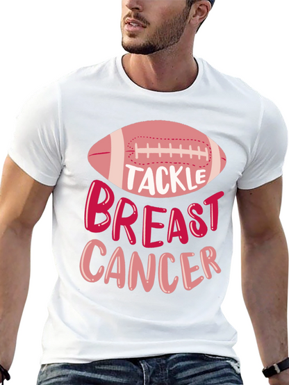 Tackle Breast Cancer Awareness Football T-Shirt
