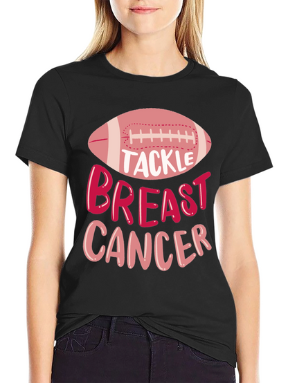 Tackle Breast Cancer Awareness Football T-Shirt