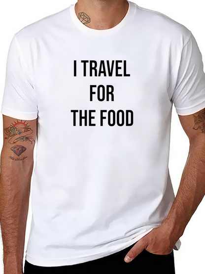 I Travel for the Food Black T-Shirt