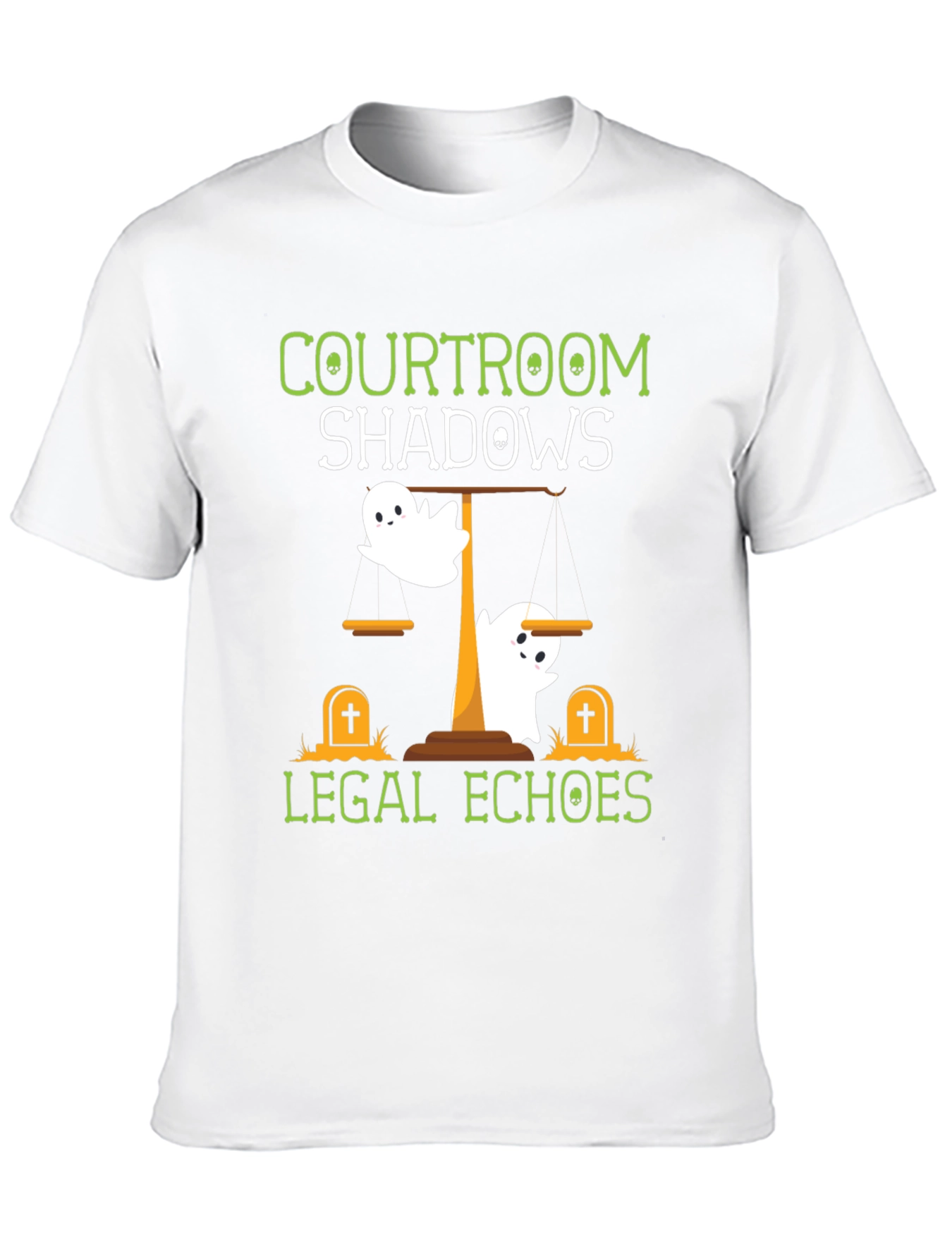 Courtroom Shadows Legal Echoes Halloween T-Shirt