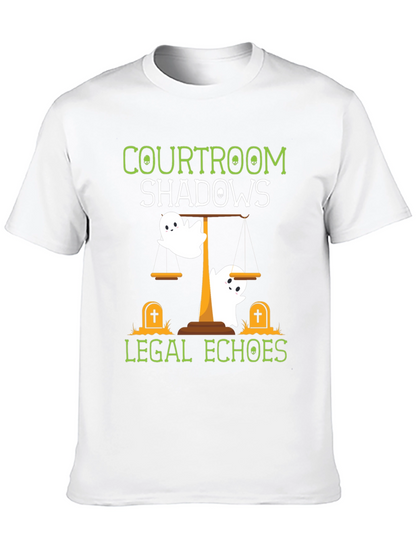 Courtroom Shadows Legal Echoes Halloween T-Shirt