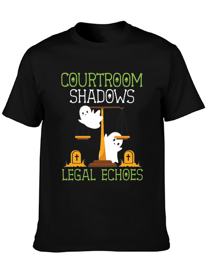 Courtroom Shadows Legal Echoes Halloween T-Shirt